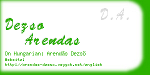 dezso arendas business card
